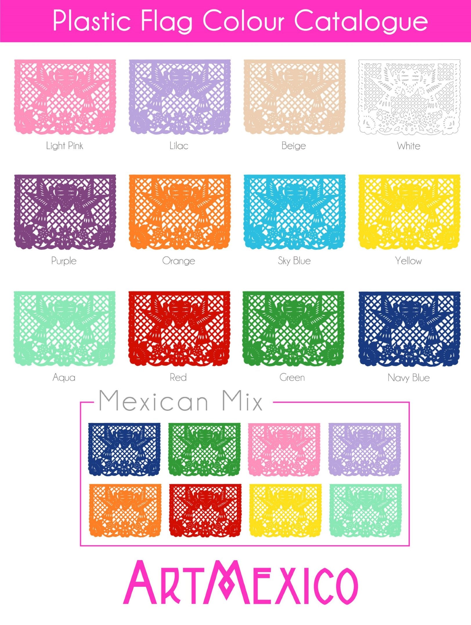 plastic papel picado flag colour catalogue