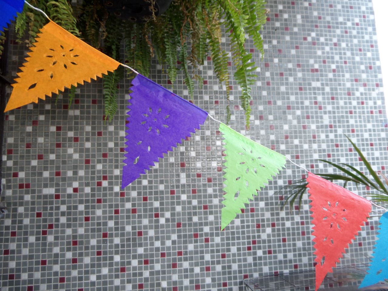 mini paper bunting colourful flags