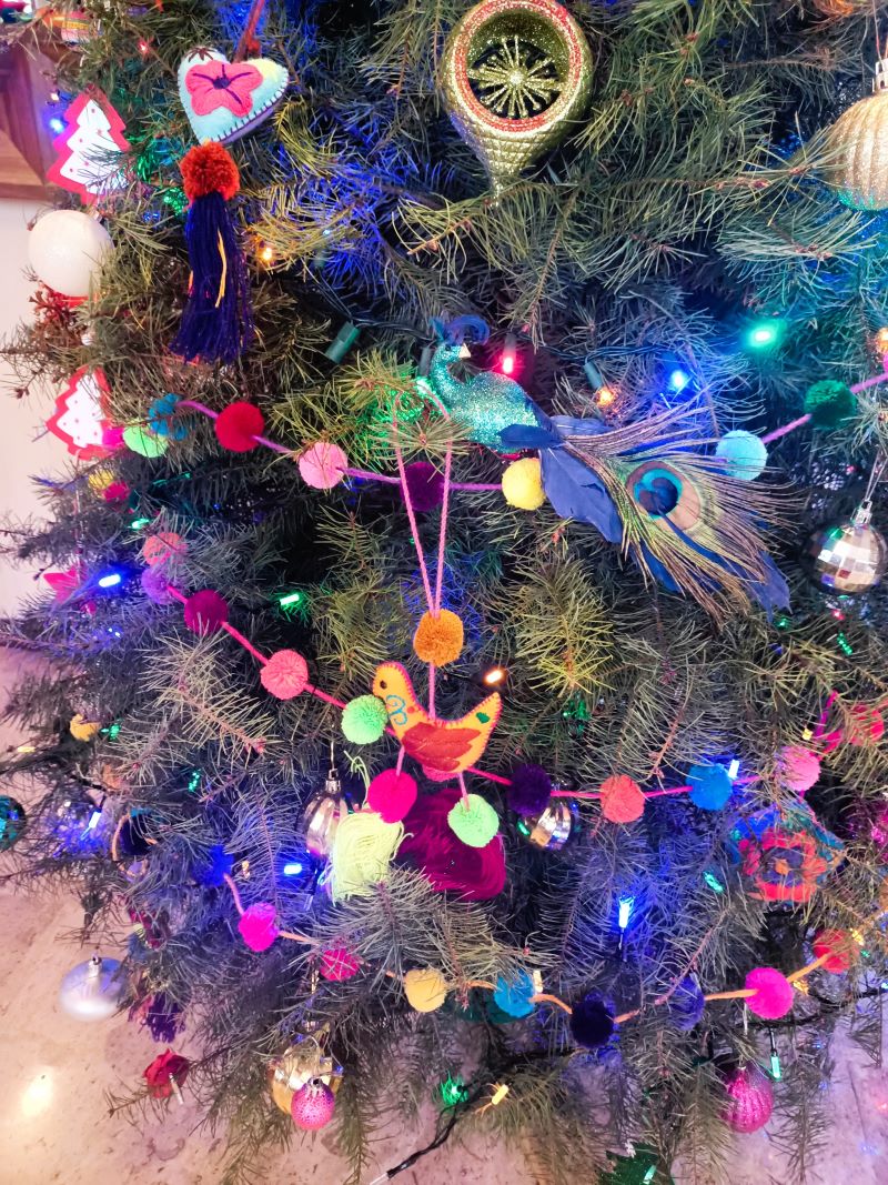 Pom Pom Garland For Christmas Tree