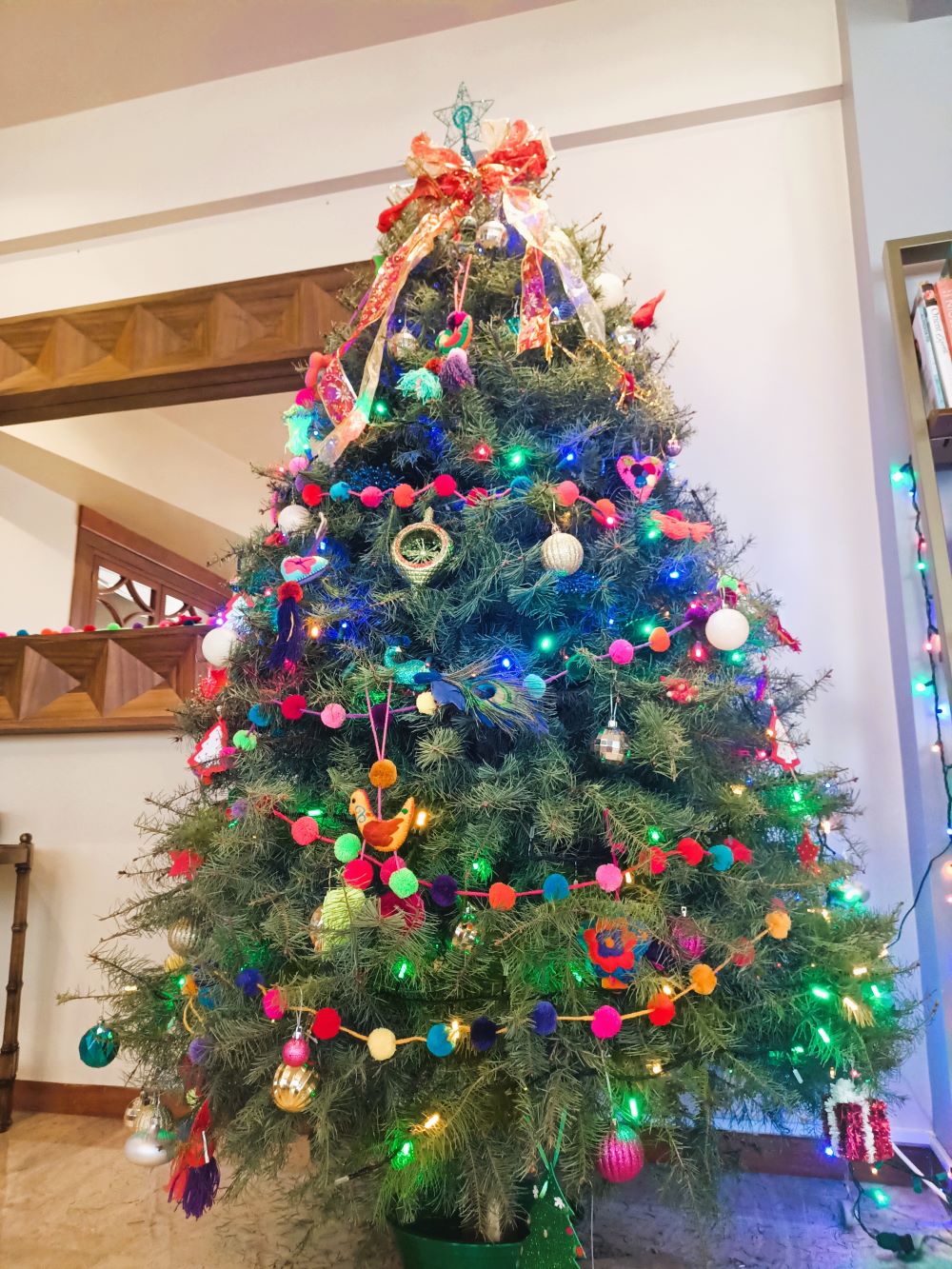 Pom Pom Garland For Christmas Tree