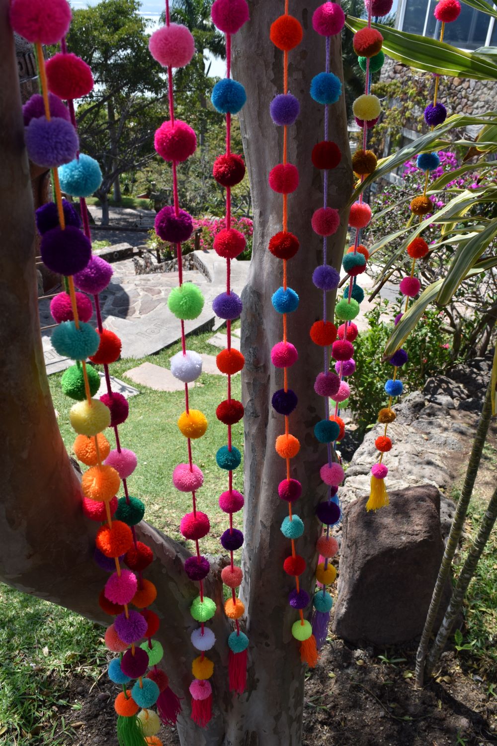 Pom Pom Garland For Christmas Tree