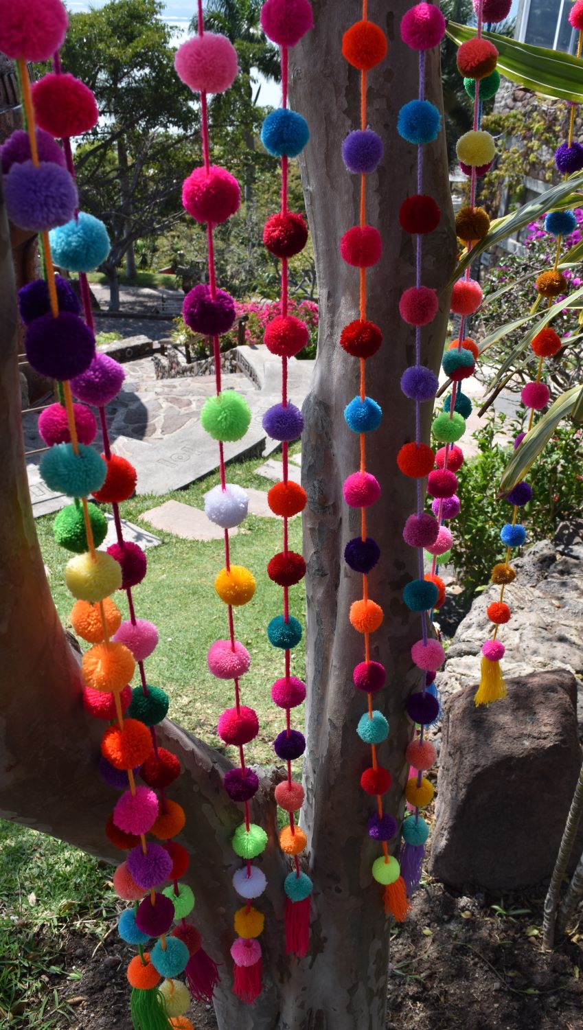 pom pom garland wedding decorations