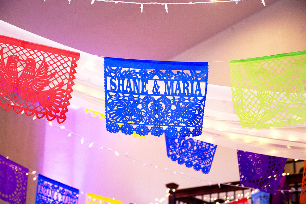 Personalised Wedding Fiesta Papel Picado In Custom Colours Artmexico Artmexico 9271