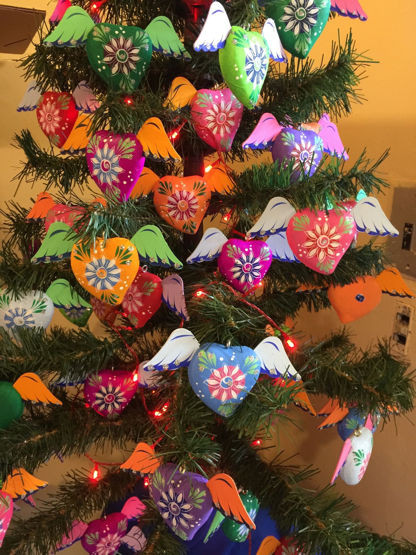 mexican winged heart ornaments for christmas tree